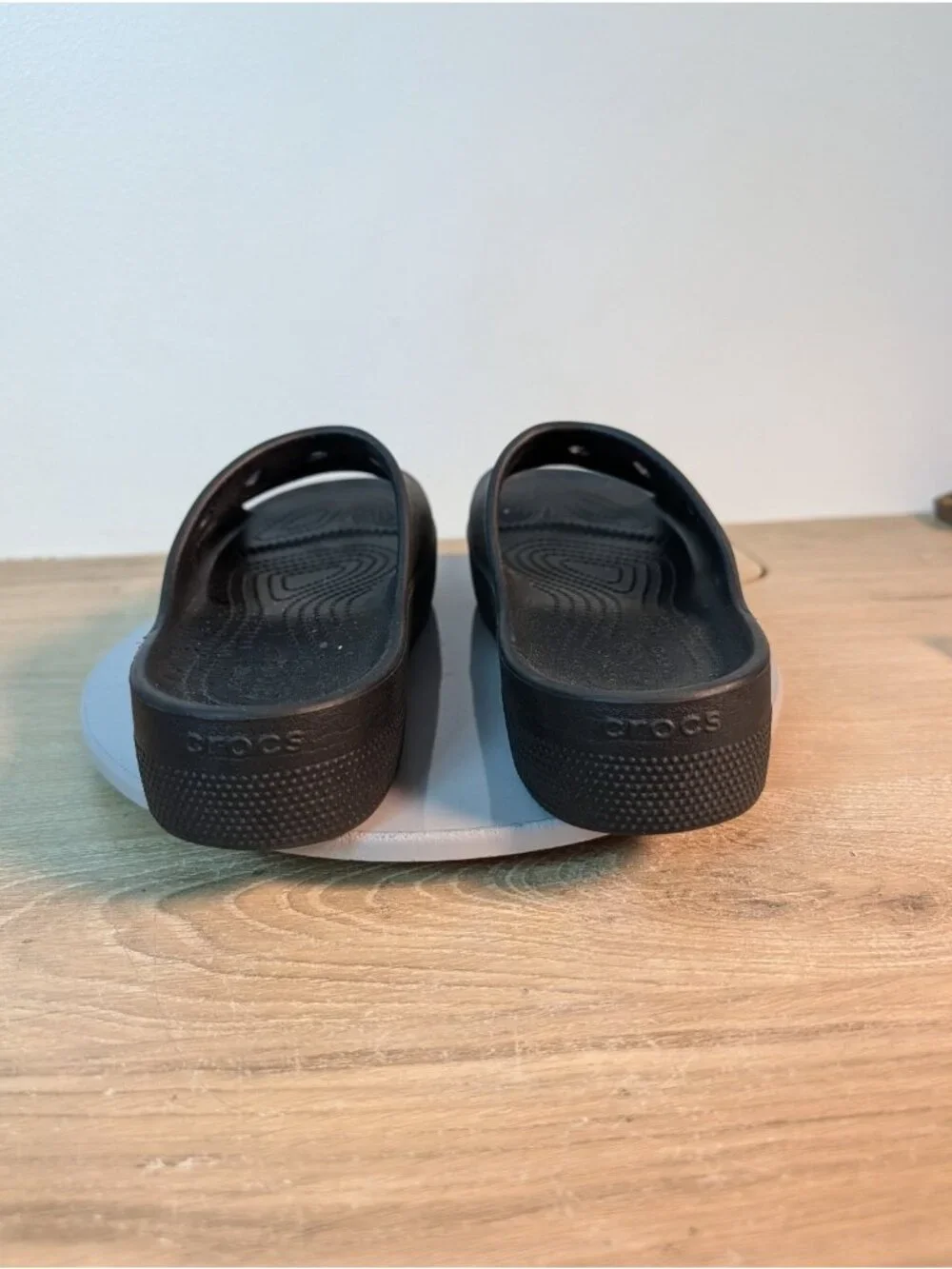 Crocs Women's Classic Platform Black Slides Size 8 Comfort Sandals Summer